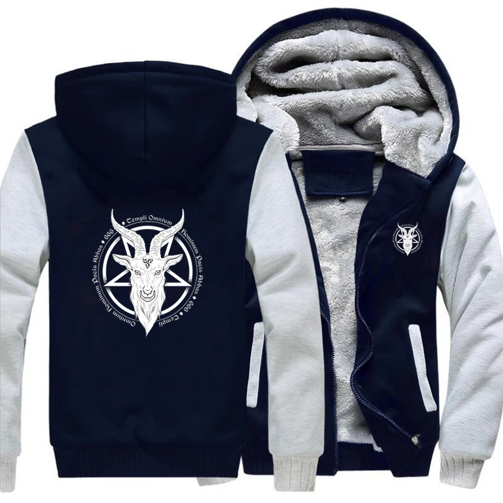 Satan Adversary Fallen Angels Print Mens Thicken Hoodies New Arrival Winter Fleece Warm Jackets Hipster Tracksuits