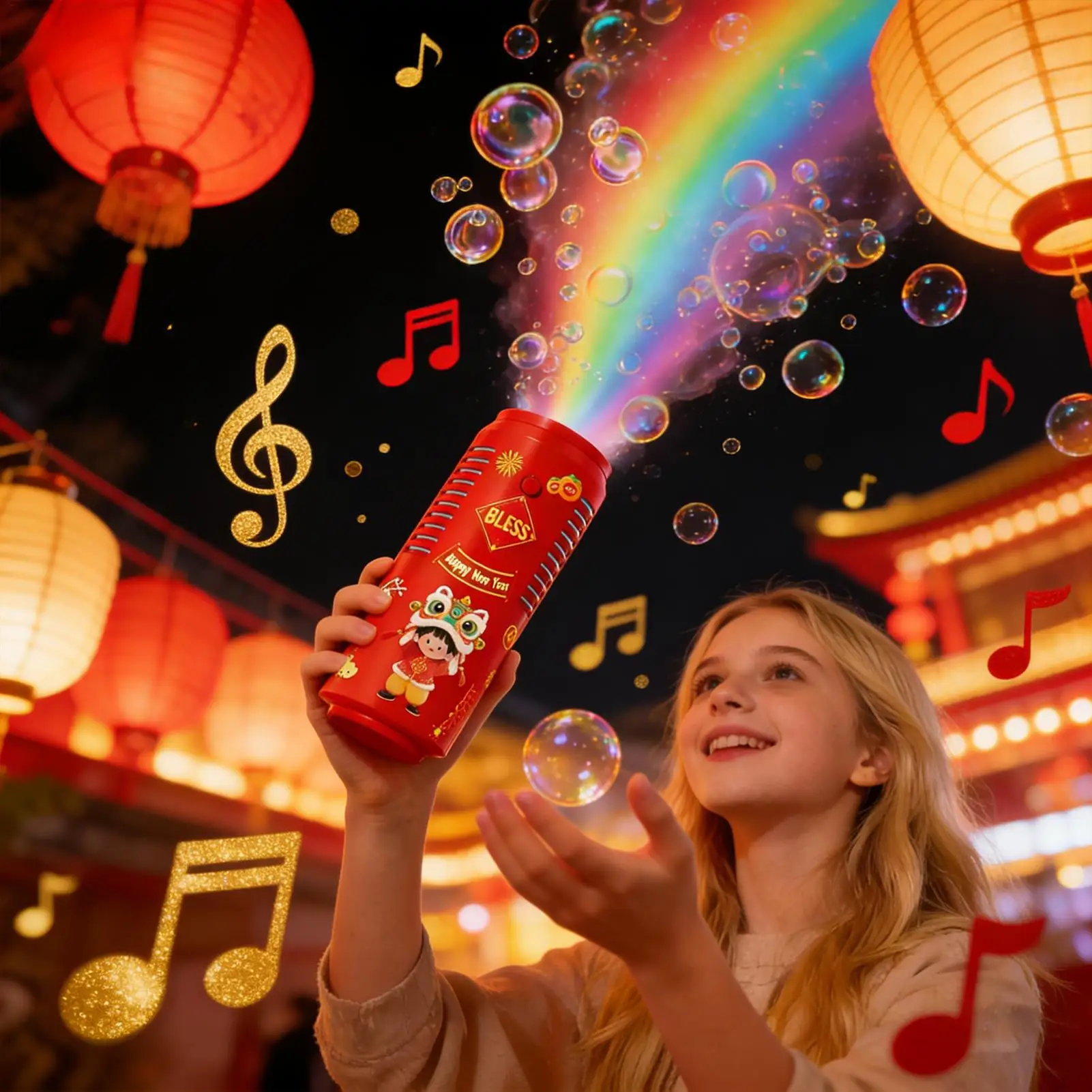 Automatische FireworksBubble Machine met flitslichten Geluiden voor kinderen Buitenspeelgoed Pro Party Festival Vier Bubble Machines