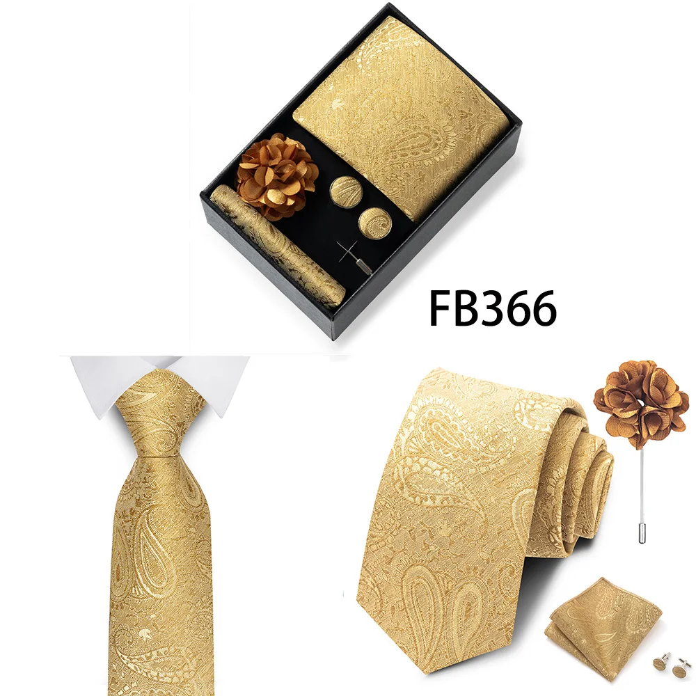 Erstklassige Weihnachtsgeschenkbox mit grauem Aufdruck, Krawatten, Einstecktuch, Manschettenknöpfe, Brosche, Set für Herren, Anzug, Accessoires, passend für die Gruppe – Detail 12