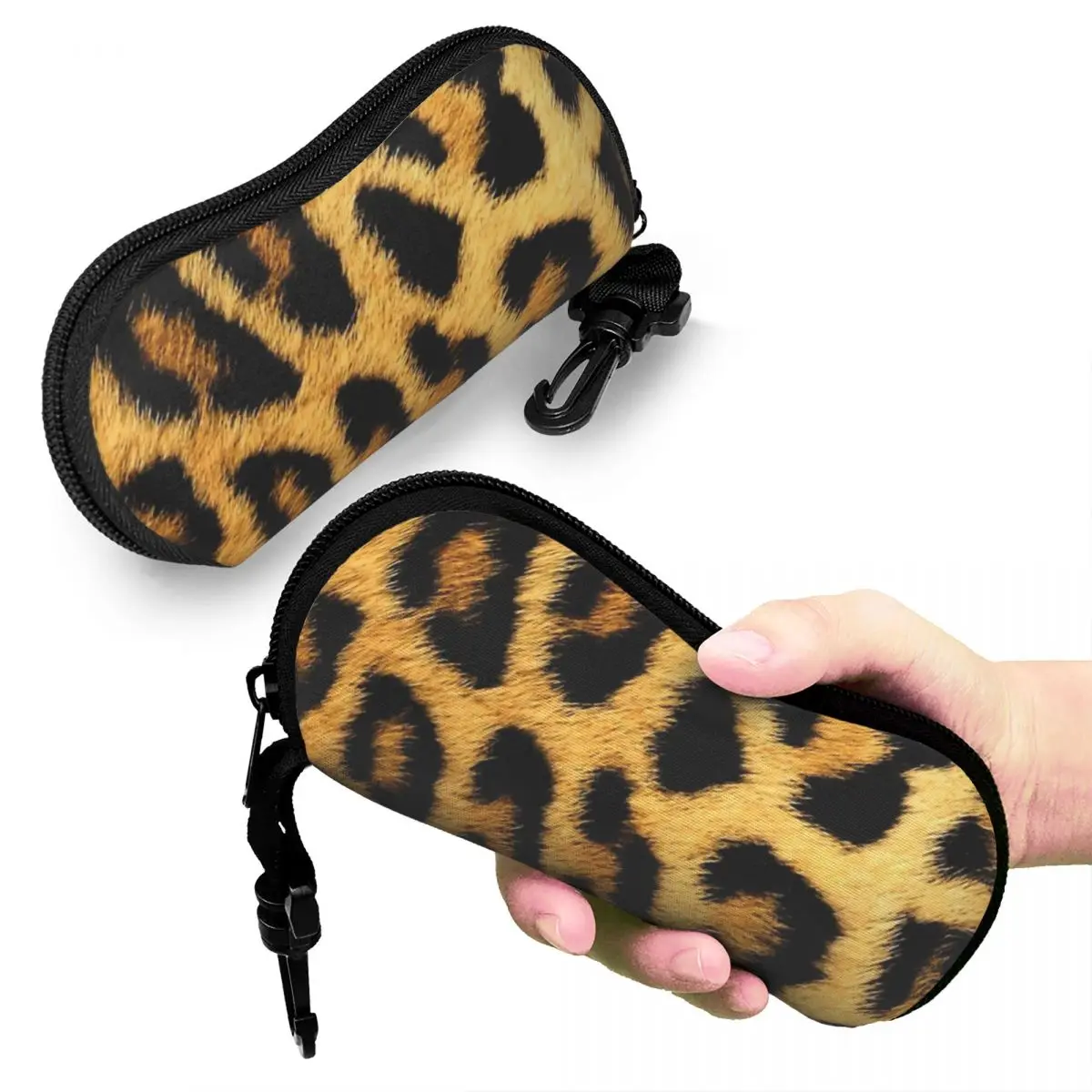 

Leopard Print Shell Glasses Case Protective Sunglasses Box Women Men Soft Eyeglass Bag Pouch
