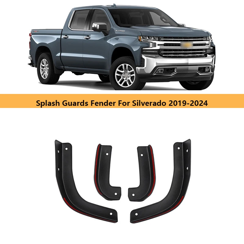 

Mud Flaps for Chevrolet Silverado 2019 2020 2021 2022 2023 2024 Mudguard Splash Guards Front Rear Wheel Fender Mudflap Sticker