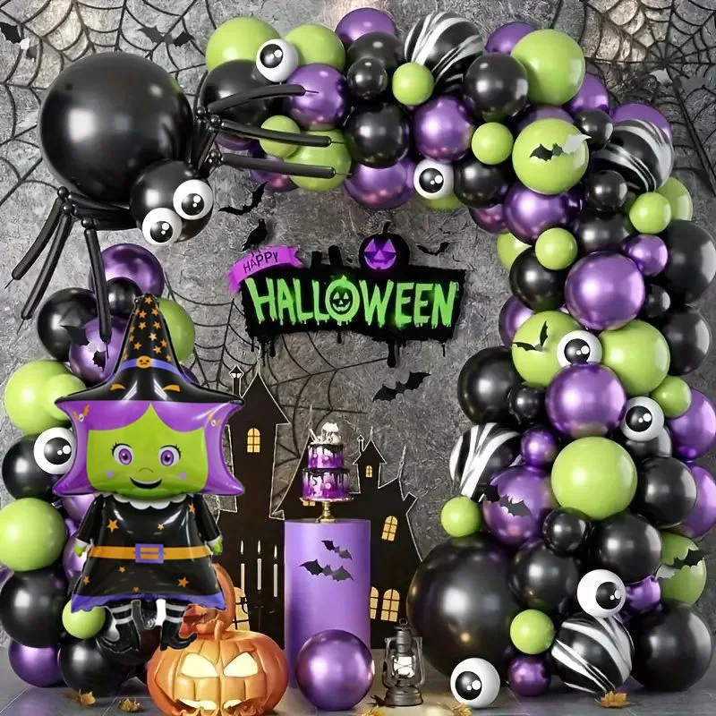 Halloween-Ballon, Halloween-Spinne, Karneval, Party-Dekoration, 25,4 cm, runder Latex-Ballon, Halloween