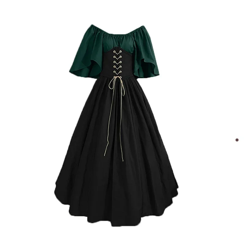 فستان مشد للقرون الوسطى نسائي ، قميص عصر النهضة ، زي قزم الغضب ، ثوب الكبار ، قزم منفوخ ، عيد الهالوين ، الجن ، 5XL