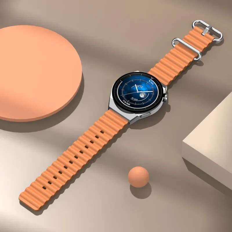 Ocean Silicone band For Samsung Galaxy Watch 7/6/4/5-Pro/active 2/6-4 classic belt 22/20MM bracelet Huawei GT 4-3-2 watch strap image 4