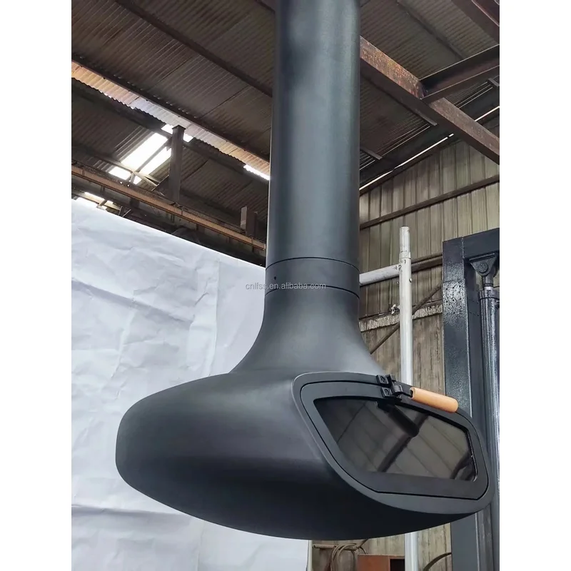 Factory Customized Design Indoor Wood Burning with Glass Carbon Steel Suspended Fireplace Heating Stove