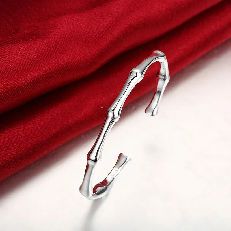 925 Sterling Silver Bangle Cuff Exquisite Luxury Gorgeous Fashion Bracelet Open Lady Girl Charm Male Models Birthday Gift