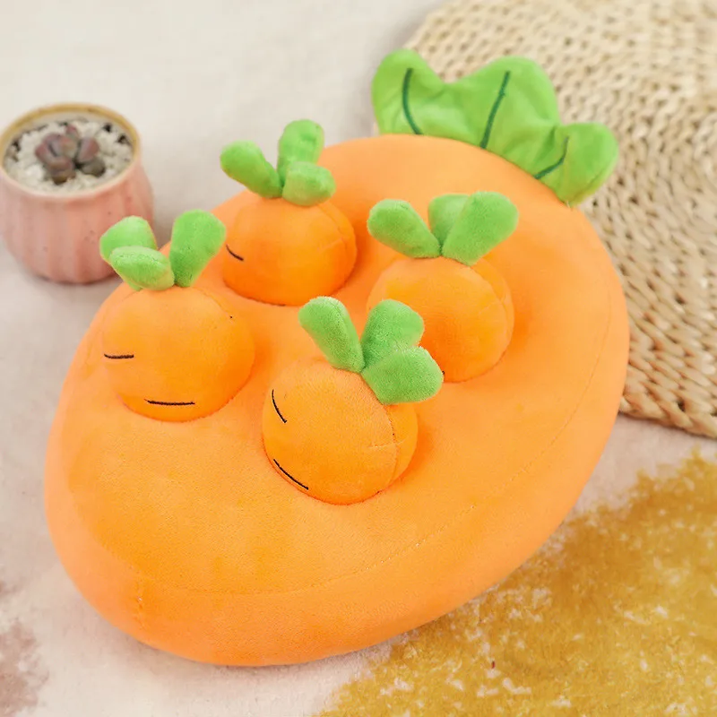 Kawaii Farm Fruit And Vegetable Toys Child Experience Pull Radish Strawberry Plush Stuffed Toy Kids Birthday Gift Boy Girl Gift