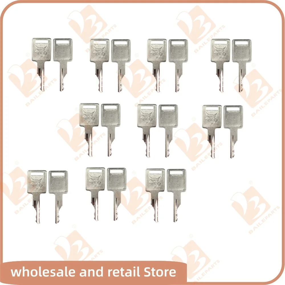 20PCS 6693241 Lgnition Keys For Bobcat D250 Skid Steer Loaders Mini Excavator Engine Spare Parts