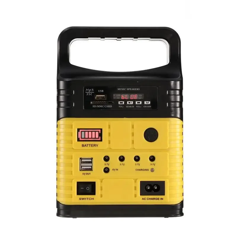 1Set 10W Solar Generator Solar System Solar Panel + Power Kabel + Radio + 3 Led-lampen + fernbedienung Outdoor DIY Notfall Power