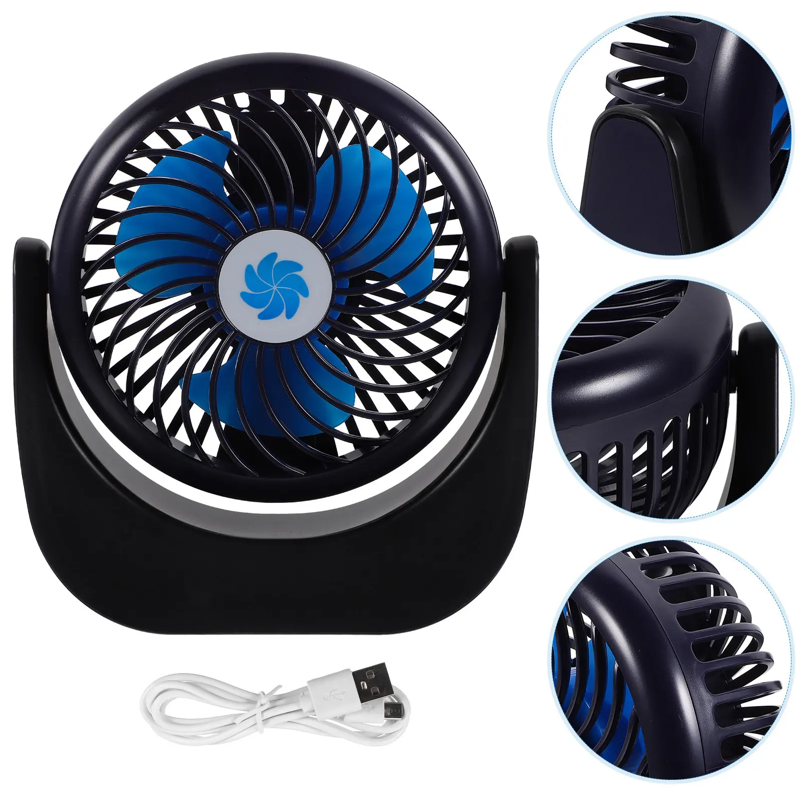 

Мини-USB-вентилятор черный, регулируемый, портативный, бесшумный, с бесщеточным двигателем, для путешествий и активного отдыха