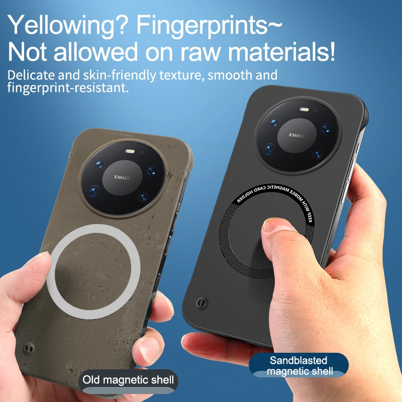 For Huawei Mate 80 Pro Max Frameless Magnetic for Magsafe Hard PC Phone Case for Mate80 Wireless Charging Matte Cover Ultra Thin