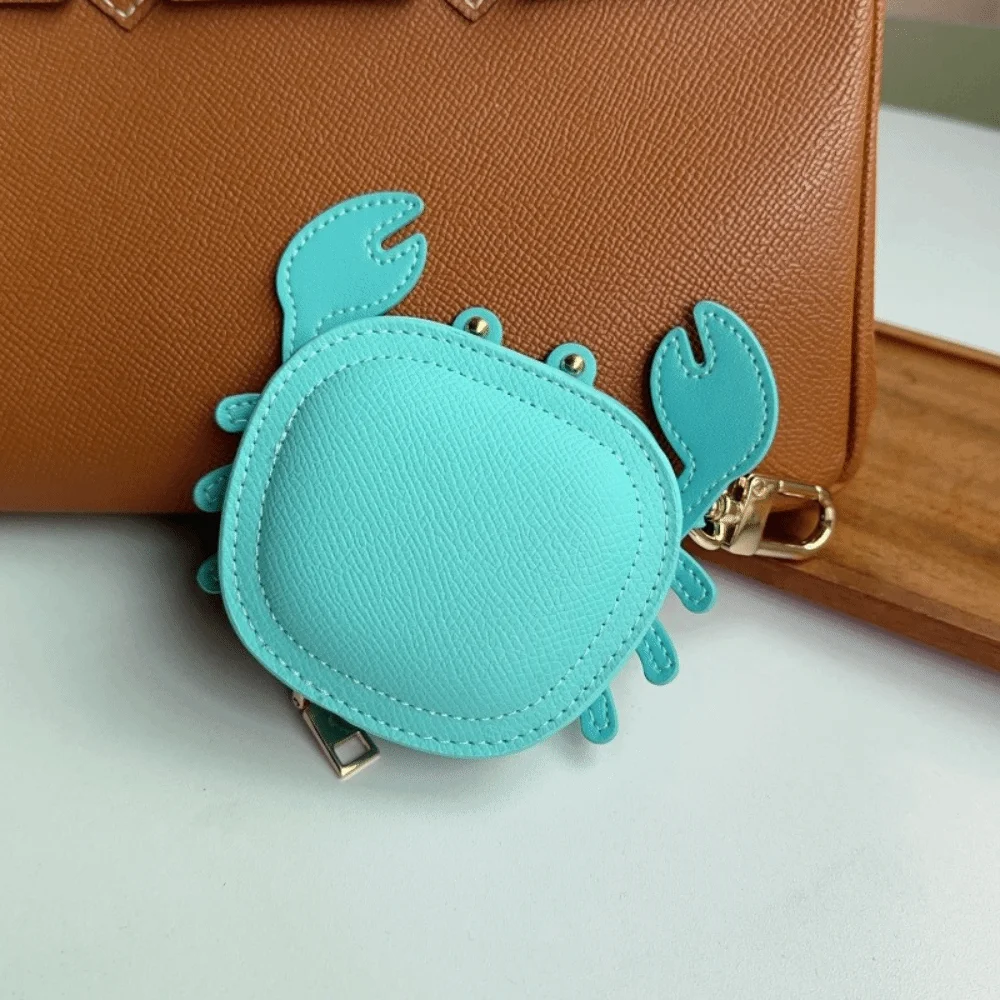 

Cartoon Crab Coin Purse Keychain Cute Small Purse Crab PU Leather Pendant Backpack Hanger Zipper Earphone Bag Female