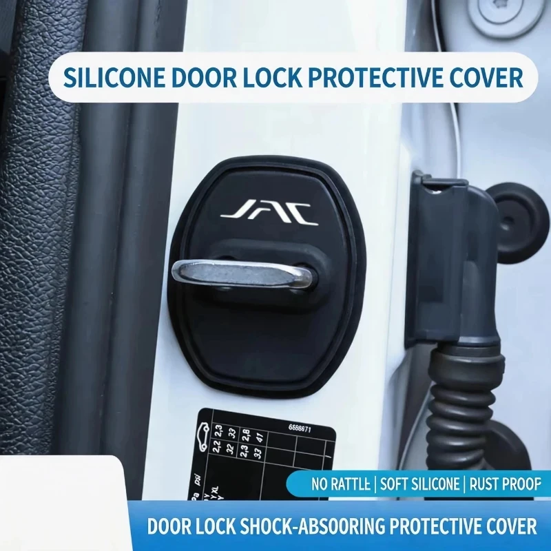 Silicone Car Door Lock Protector Cover Door Lock Pad Shockproof Dustproof Anti-Rust For JAC JS4 JS6 J7 JS8 Pro E30X RF8 J3 J5 - view 2