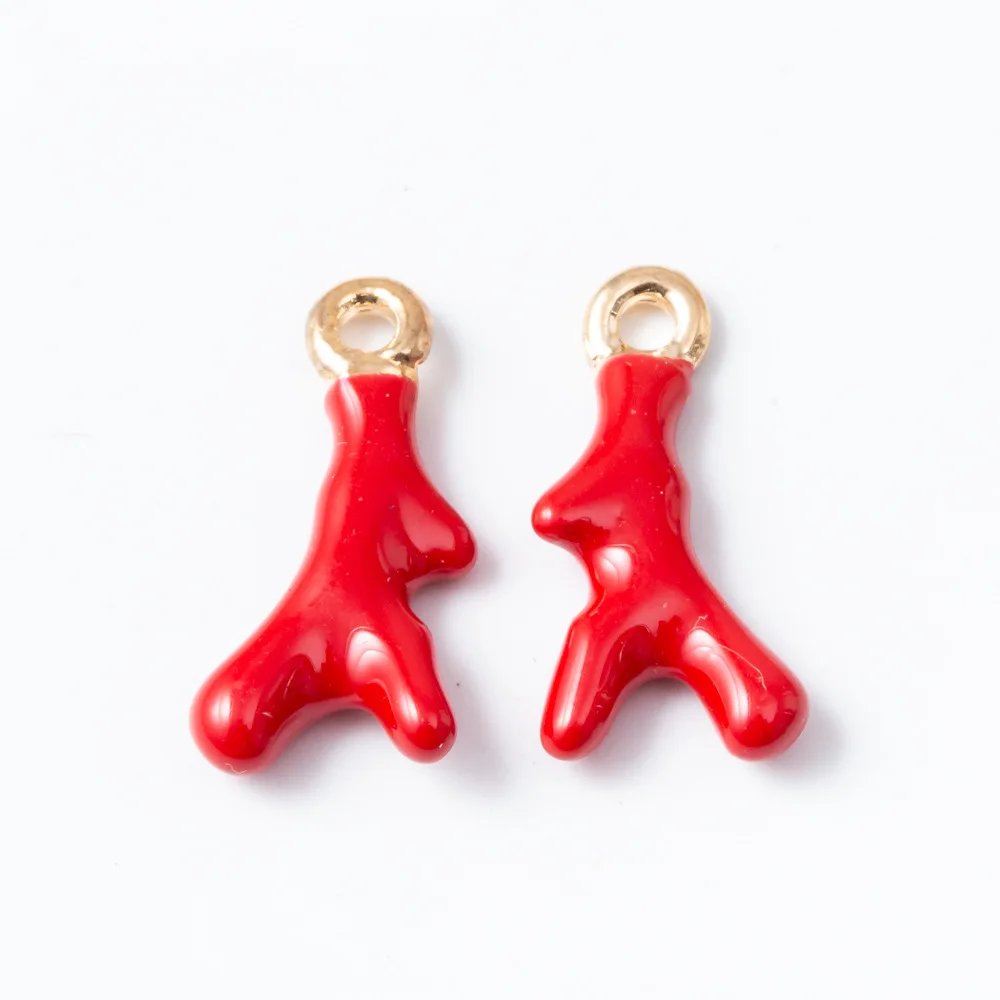 30PcsEnamel antler shape Charms Alloy Pendant For Making Diy Bracelet Necklace Earrings Handmade Accessories Supplies