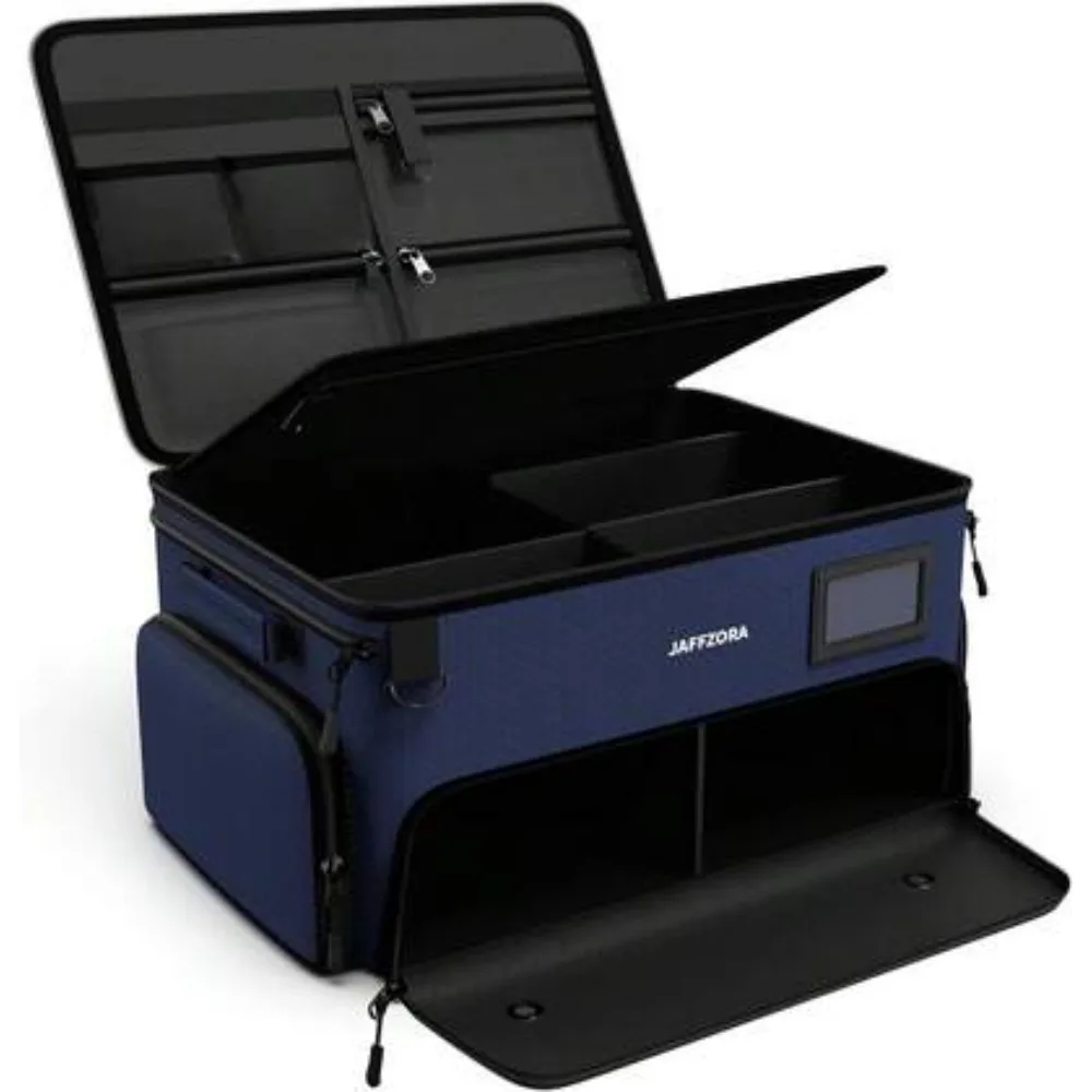 4 Layer Golf Trunk Organizer for Men Women, Waterproof Car Golf Locker Storage Bag with Ventilated Shoe Compartment Holds 2 Pairs, Large Capacity for Golf Gear Clubs Balls Tees Accessories, Durable Heavy Duty Travel Bag, Black