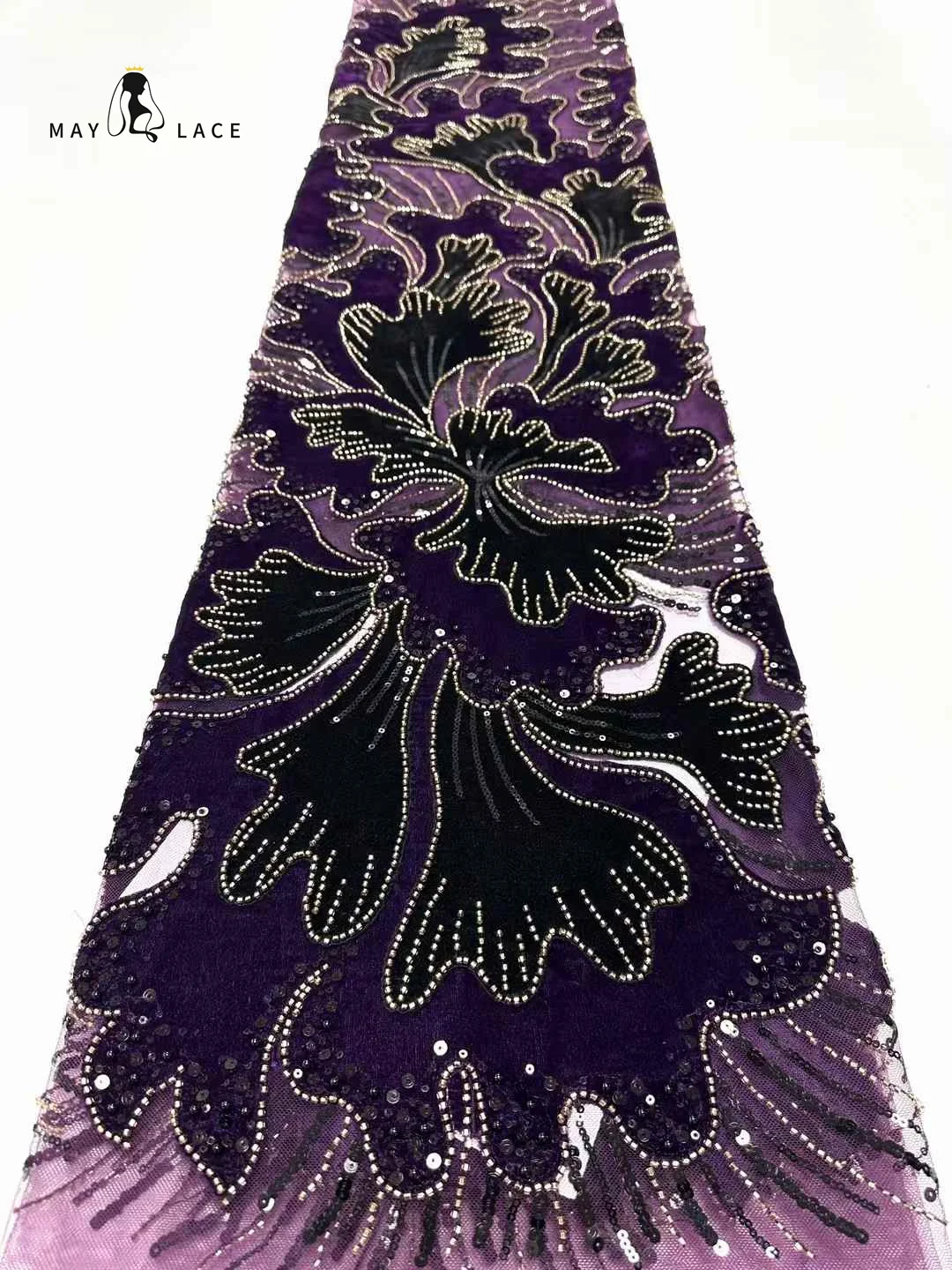 

Африканская бархатная кружевная ткань 2025 г., высокое качество, нигерийская сетка с блестками, французская кружевная ткань с бисером для вечерние, свадебного платья, швейная ткань