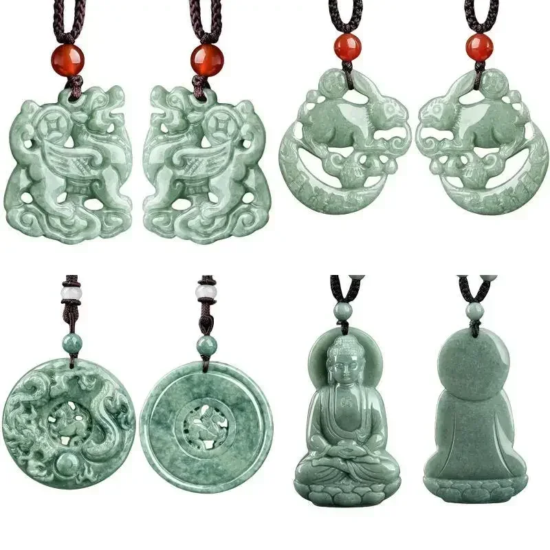 Natural Green Real Jadeite Pendant Necklace Gift Luxury Fashion Gemstone Accessories Jewelry Charm Burmese Jade Gifts for Women