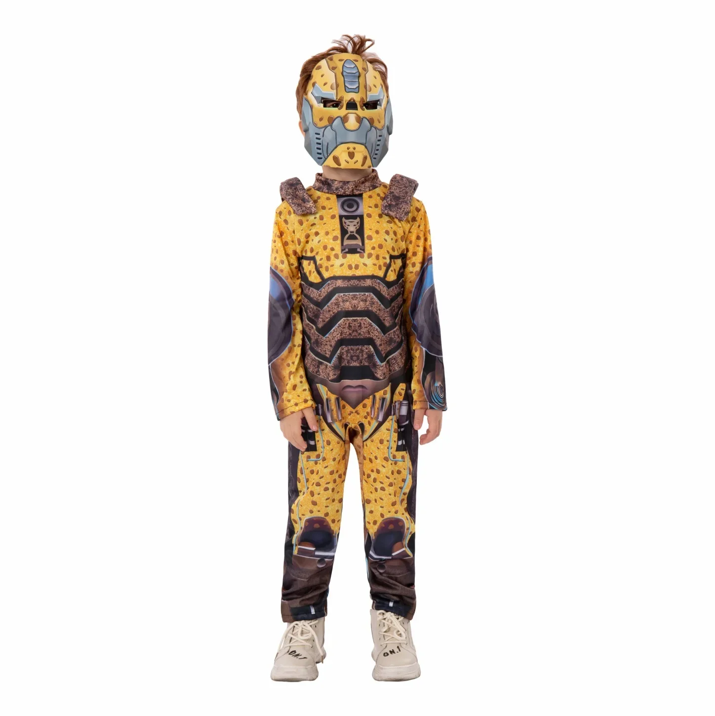 Kid Machine Robot Cheetah Leopard School Party Stage Show Performance Roles Play Outfit Children Boys Halloween Cosplay Costumes