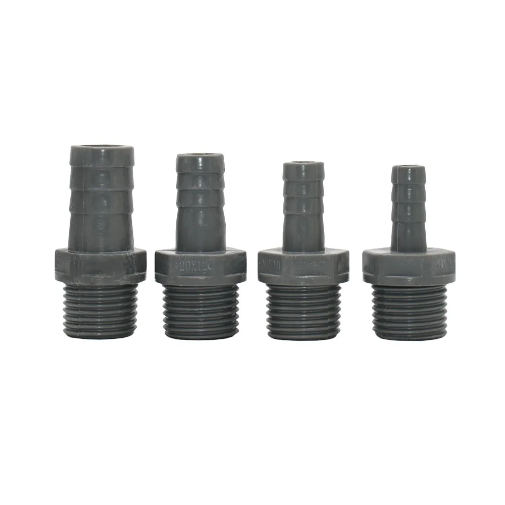 Connecteur de Tuyau d'Arrosage en PVC, Raccord de Tuyau d'Irrigation de Ferme, 20mm, Filetage 1/2 Mâle à 8/10/12/16mm