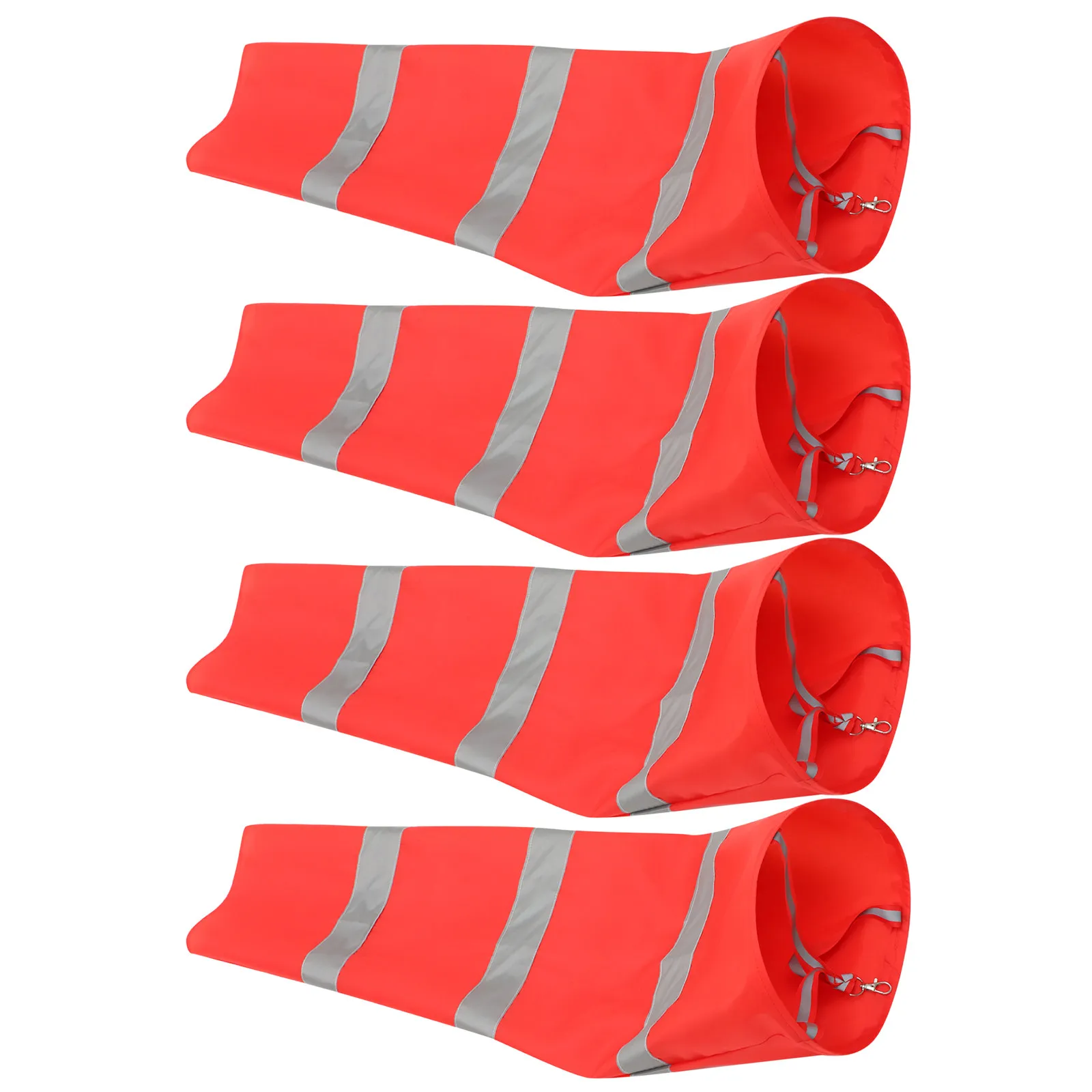 4Pcs Reflective Wind Socks Orange Heavy Duty Oxford Cloth Waterproof Outdoor Wind Direction Flags for Airport Farm Yard Garden
