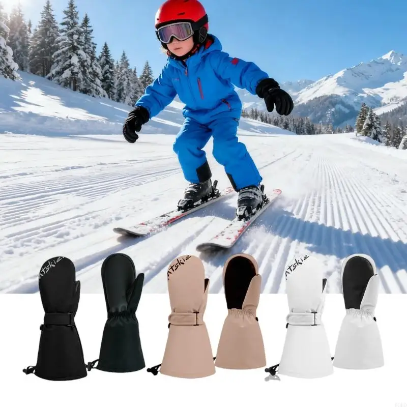 

Утепленные детские зимние перчатки, водонепроницаемые дышащие длинные лыжные перчатки для катания на лыжах, сноуборде 69HD