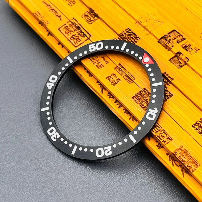 38mm * 30,5mm flache Lünette Einsatz spb185 Gehäuse ring passend für seiko spb185 spb187 Uhrengehäuse nh35 nh36 Gehäuse Tauch gehäuse Lünetten ring