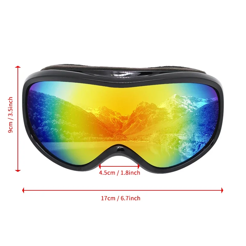 UV400 Anti-fog Double Layers Ski Goggles Big Lens Ski Mask Glasses Skiing Snow Snowboard Eyewear Mirror Polarize Goggles for men