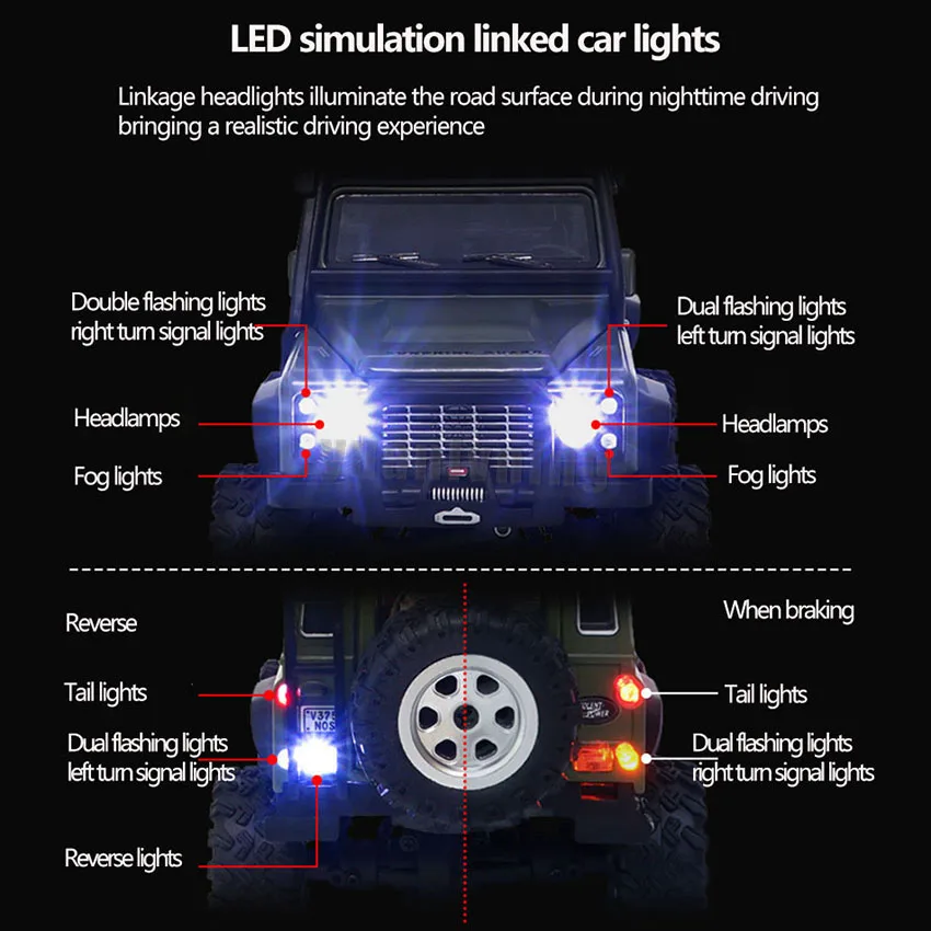 Lichtmetalen Mini Simulatie Rc Auto 1/28 Afstandsbediening Krachtig Koppel 2.4G Off-Road Klimmen Crawler Voertuig Speelgoed Voor Kinderen Cadeau