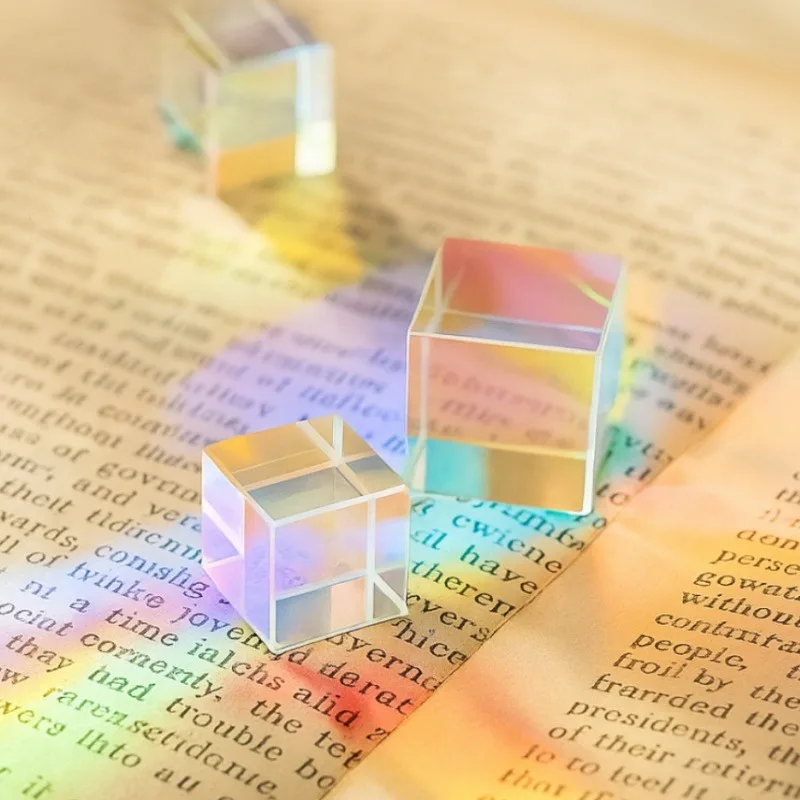 Prisma dicroico de cubo de cristal, prismas de cubo X para división de haz fotográfico, accesorios de fotografía, regalos de micropaisaje, luz bonita