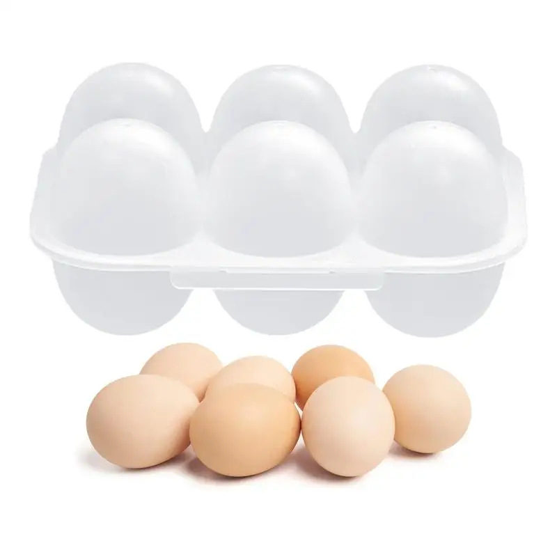 

6 Grid Egg Storage Box Egg Dispenser Transparent Egg Cartons Reusable Egg Carton Kitchen Organizer Case Home Kitchen Supplies