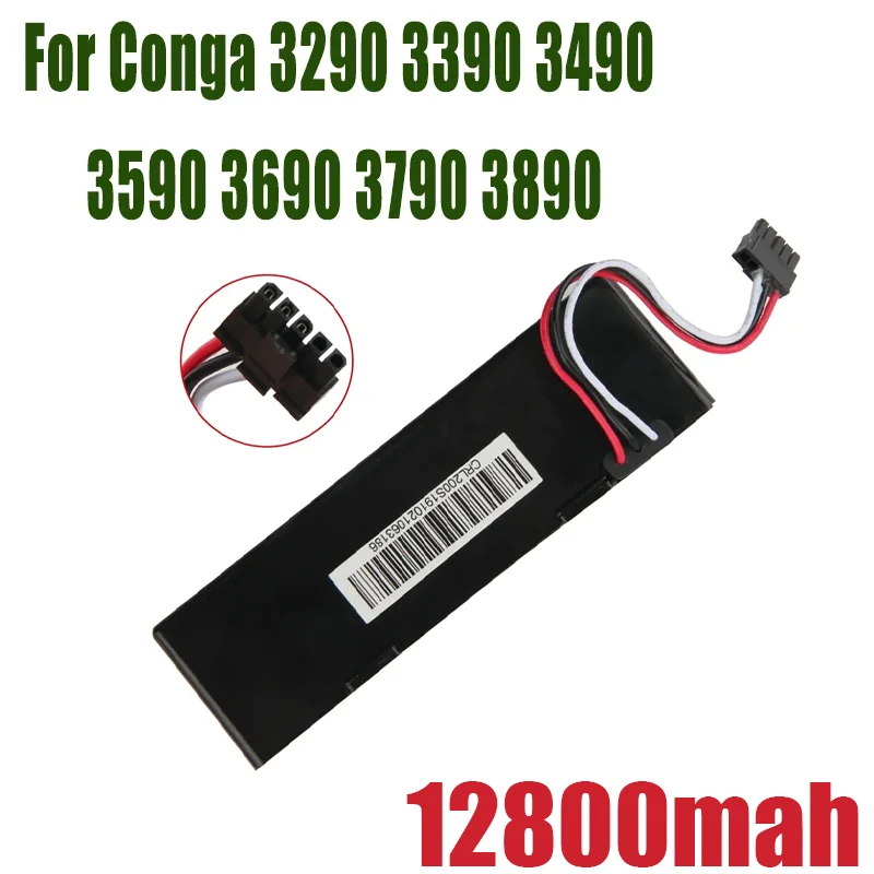 Original 12800mAh Bateria Recarregável para Conga 3290, 3390, 3490, 3590, 3690, 3790, 3890, Varrer, Limpar, Robô, Aspirador