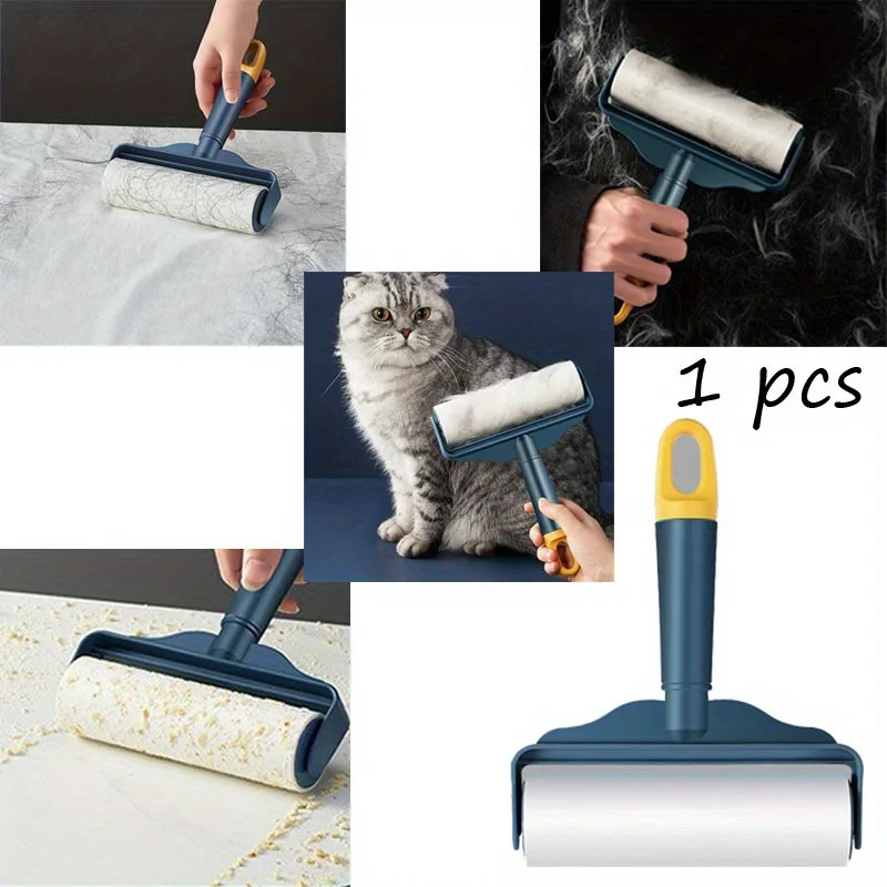 1pcs DIY Wide Lint Rollers Sticky Large Surface Pet Hair Remover Dust Brush for Carpets Floors Curtains Tearable Brush Cleaning