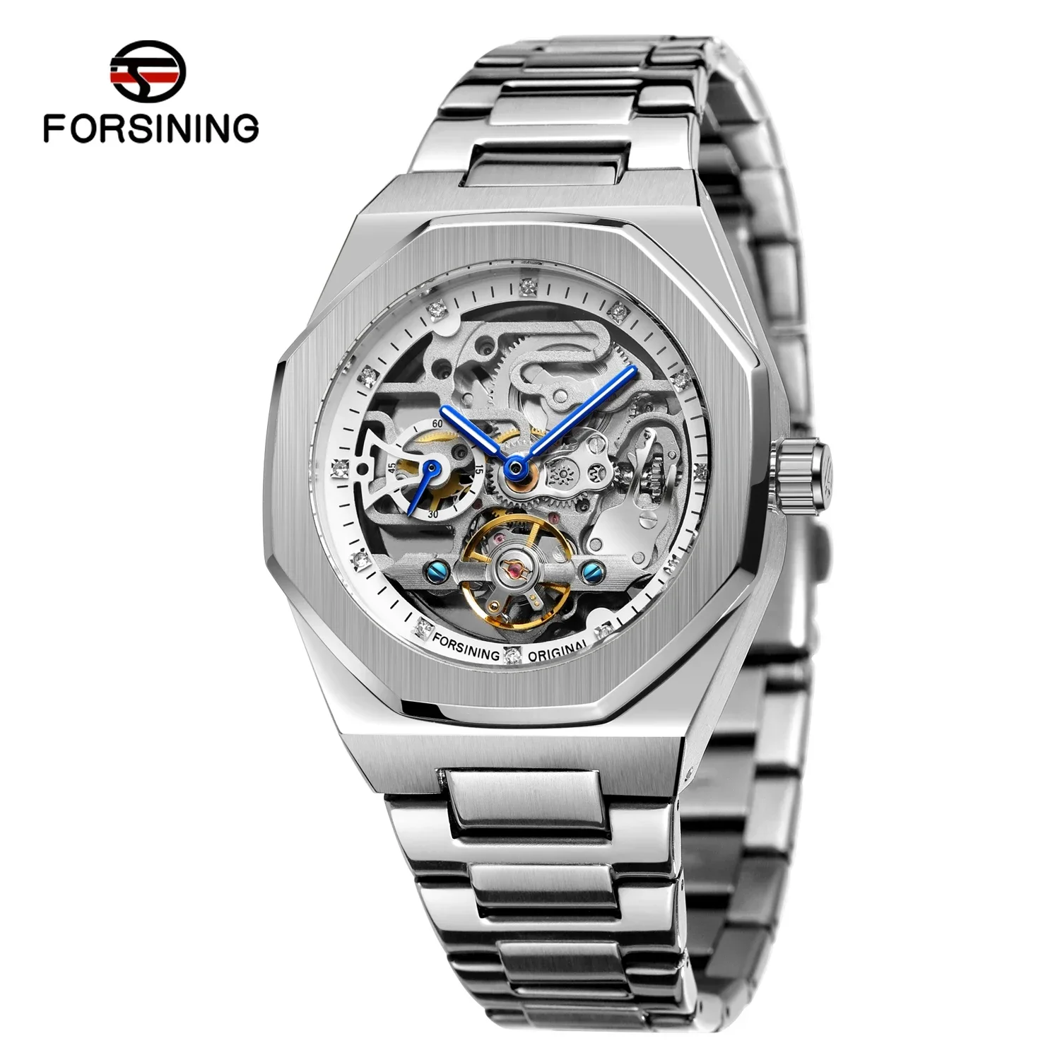 New Forsining Men\'s Hollow Mechanical Tourbillon Wristwatch Fashion Luxury Business Automatic Mens Watches Relogio Masculi