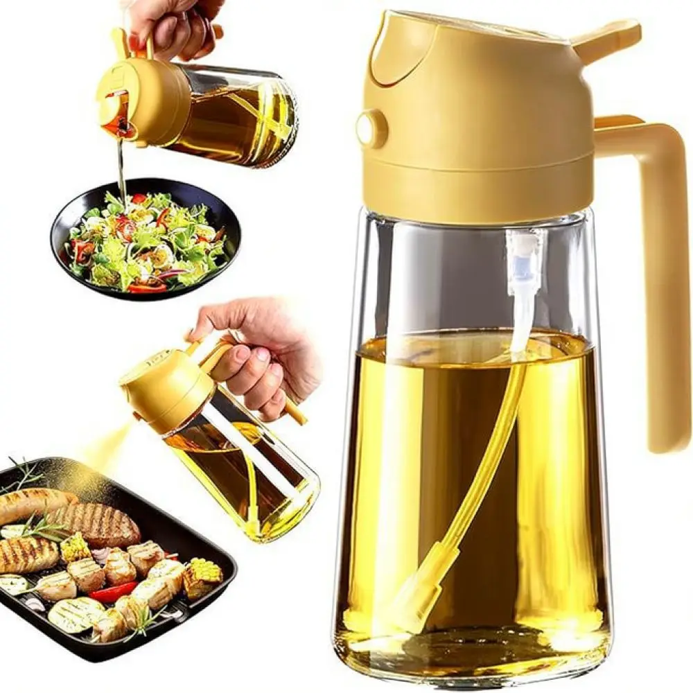 Glass Oil Dispenser 2 In 1 Spray And Pour Bottle For Kitchen Cooking Vinegar Container Cruet Gadget For BBQ Baking Tool