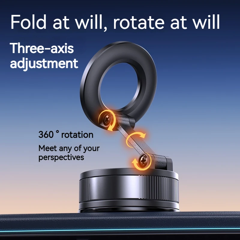 Supporto per telefono per auto magnetico in metallo con ventosa nano Supporto per telefono pieghevole con rotazione a 360 in auto per Iphone 15 14 13 12 Pro Max Samsung