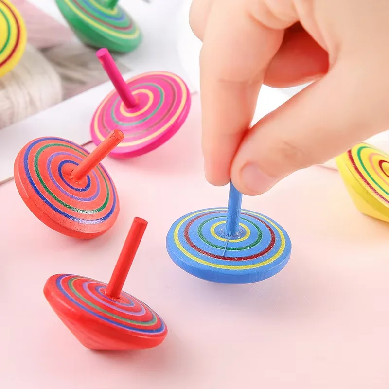 5/10 Stück Holz-Kreisel Klassisches Kreiselspielzeug für Balance- und Koordinationsfähigkeiten für Kinder und Erwachsene Stressabbau Party-Geschenke Kreativität