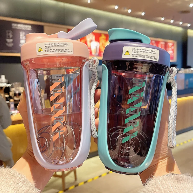 590Ml Portable Kawaii Plastic Tritan Shaker Water Bottle Sports Gym Travel Protein Shaker Drink Bottles Bpa Free New