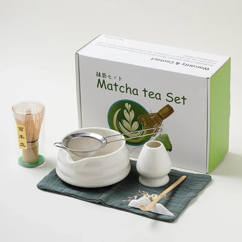 4/7PCS Matcha Weißer Tee Schneebesen Teegeschirr Japanische Zeremonie Bambus Chasen Tee Werkzeug Pinsel Exquisite Matcha Kit für Teeset Geschenk Box