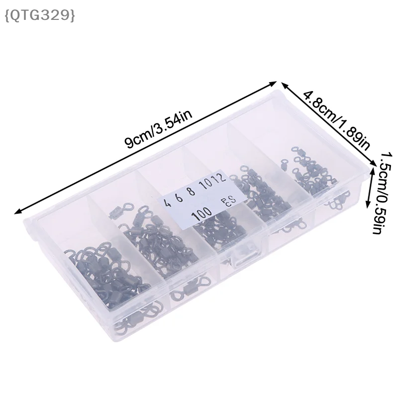 Durable Metal Bearing Swivels 100Pcs, Smooth Rotating Fishing Connectors to Prevent Line Twist, Bulk Pack
