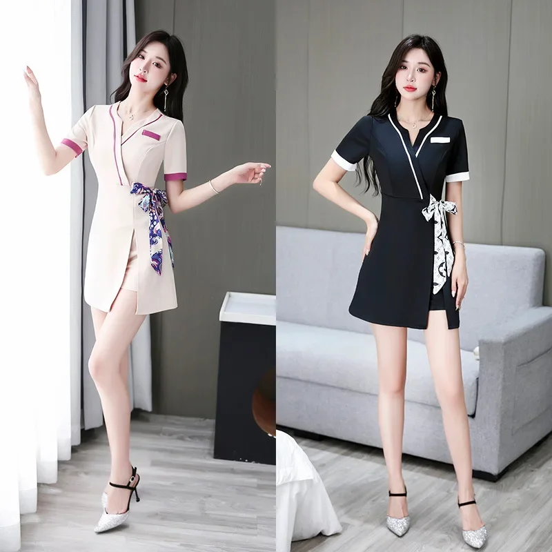 Foot Bath Overallssauna Massage Salon Overallsbeauty Salon Beautician Uniformsummer Work Elegant Skirt Aesthetic Uniform