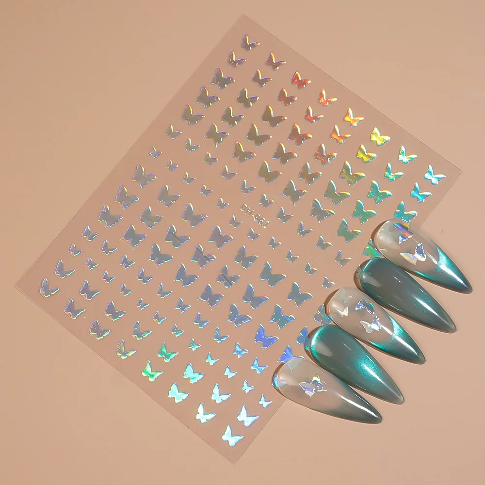 

1/5pcs Butterfly Nail Stickers 3D Flat Butterfly Nail Art Stickers For Women DIY Manicure Dreamy Exquisite Decorative Decals