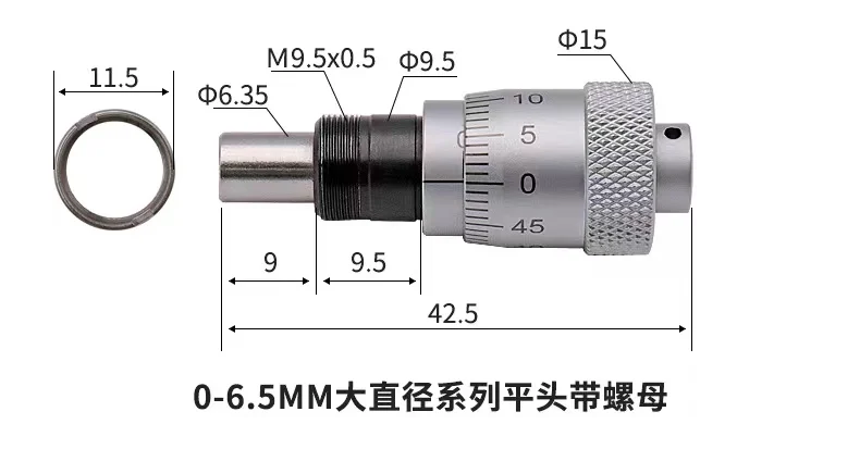 

Micrometer head/micrometer 0-13mm 0-6.5 mm 0-25mm differential head with mounting nut specials, spot