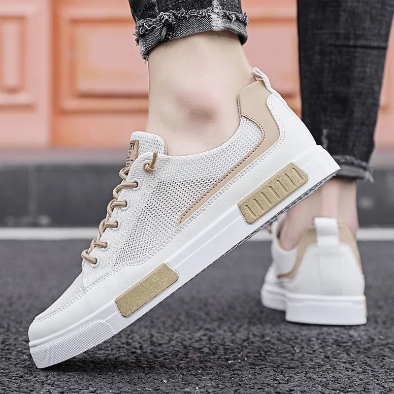 Men Shoes 2024 New Breathable Mesh Canvas Shoes for Men Trend Small White Shoe Platform Sports Casual Shoes Male Tenis Masculino