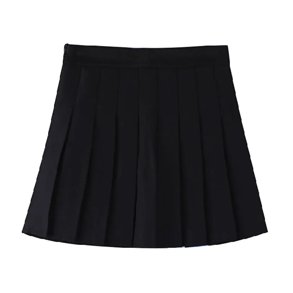 New Preppy Style Pleated Skirt Solid color Plus Size A-Line Skirt JK Uniform Skirt School Girl