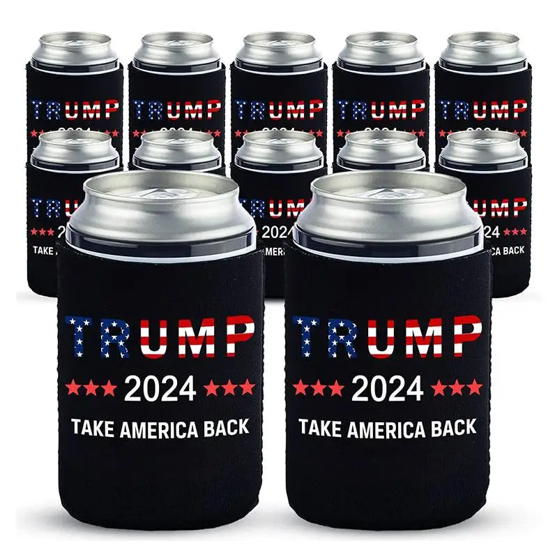 

2024 TRUMP Cans Holder Coolers Sleeves Party Decoration Neoprene 330ml Beer Bottle Sleeve Cover ni10