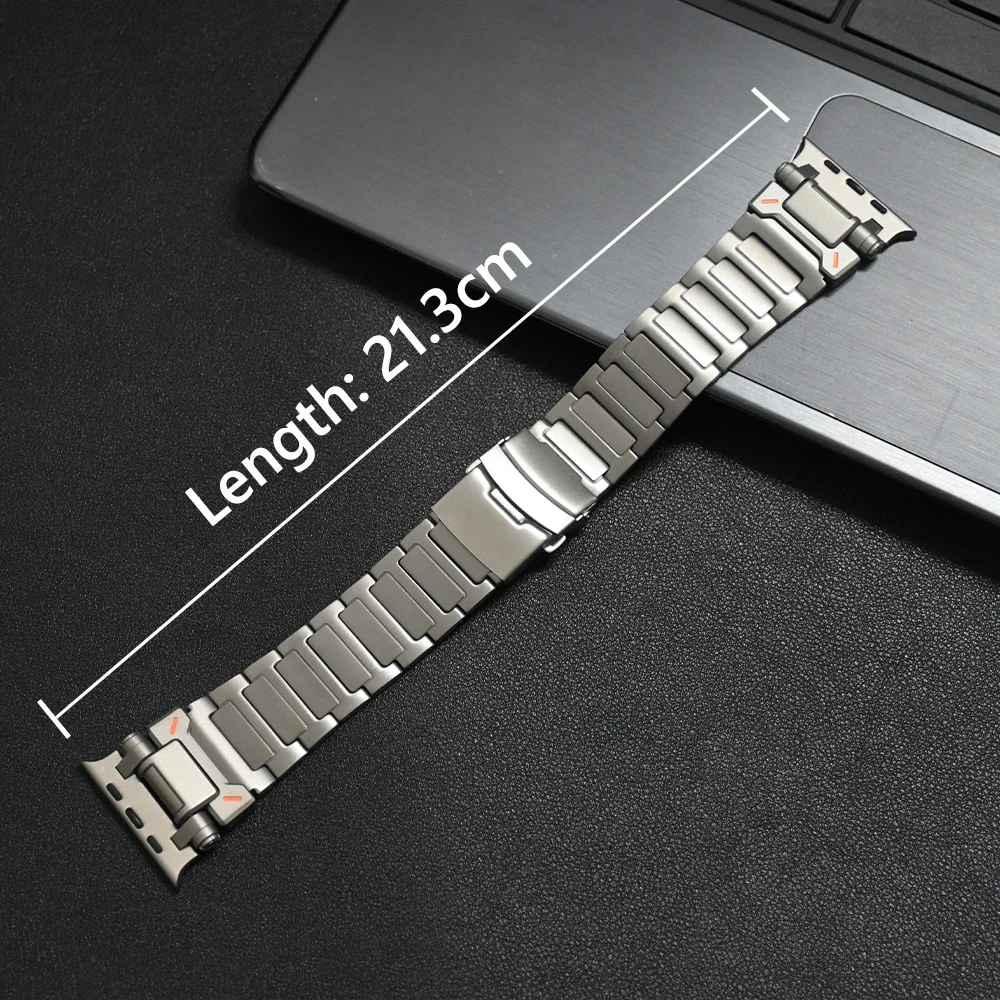 Titanium Metal WatchBand for Apple Watch Ultra 2 49mm 45mm 44mm 42mm Luxury Mens Strap for iWatch Series 9 8 7 6 5 4 Se Bracelet