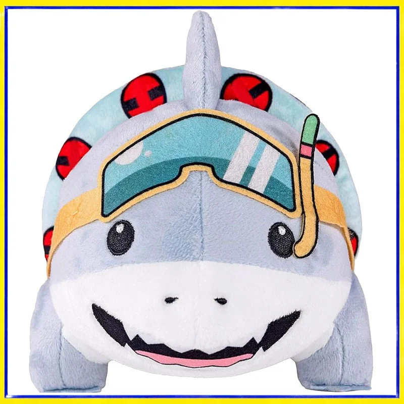 Jeff a terra tubarão brinquedo de pelúcia bonito animal de pelúcia boneca personagem dos desenhos animados presente colecionável para crianças fãs festa aniversário casa deco