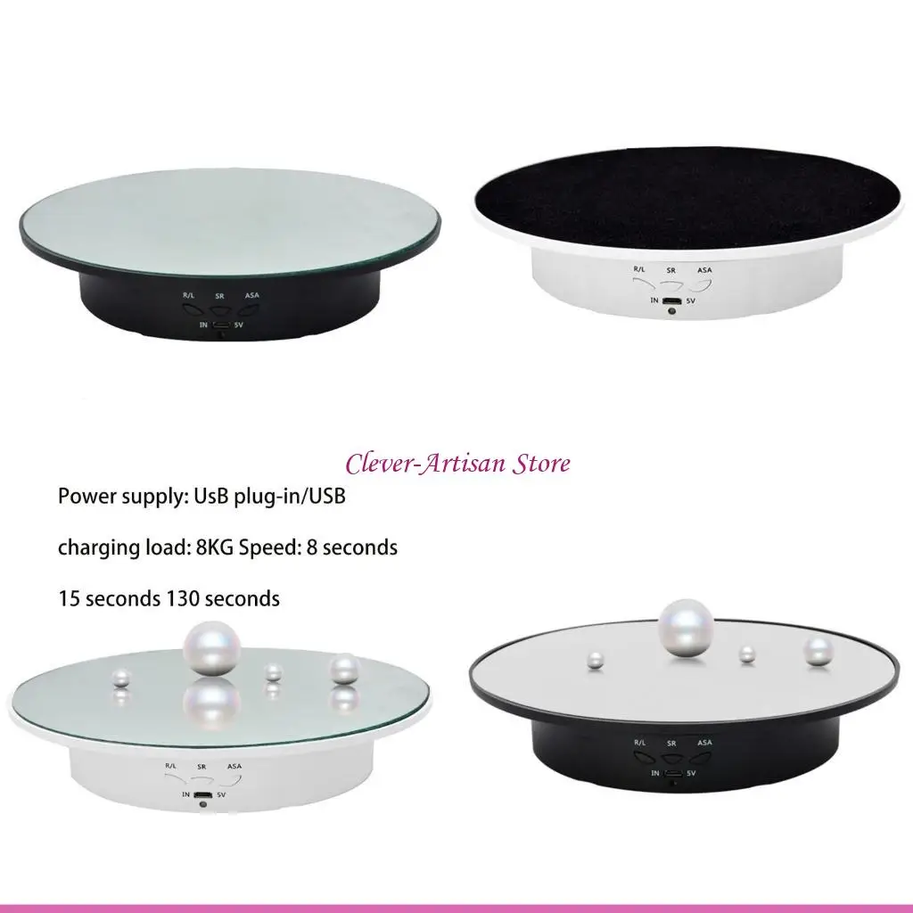 

E06B 90/180 Degree Electric Rotating Display Stand Shop Display Turntable Mirror Spinning Base for Photography Products Shows
