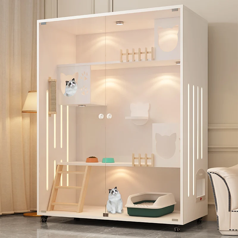 Cat VillCabinet Waterproof Panoramit House t House Cat House Household Indoor Nest Super Large Space Luxury Cat