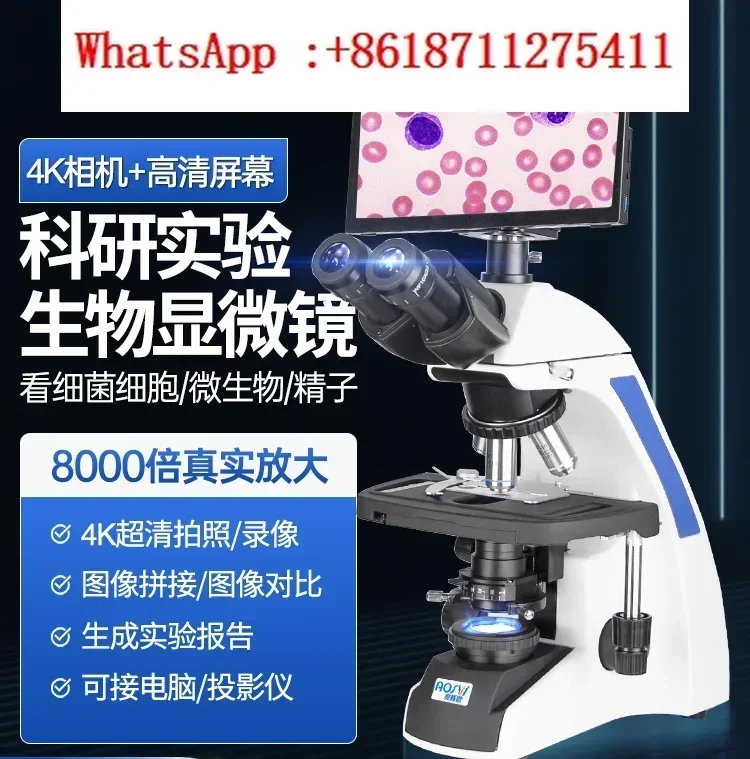 Research-grade biology laboratory microscope 4K high-powered scientific professional grade